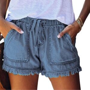 ❤️‍🔥 Raw Drawstring Jean Shorts